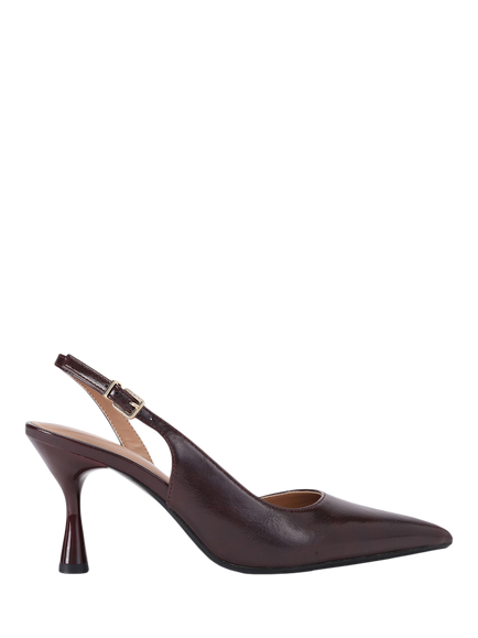 KG Kurt Geiger Autumn D'Orsay Flared Heel Court Shoes, Wine, Wine