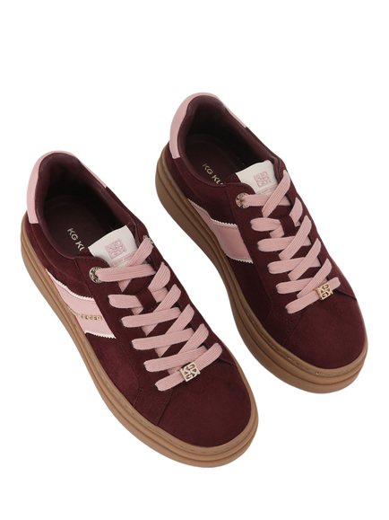 KG Kurt Geiger Leap Flatform Trainers, Wine/Pink - view 2, Wine/Pink