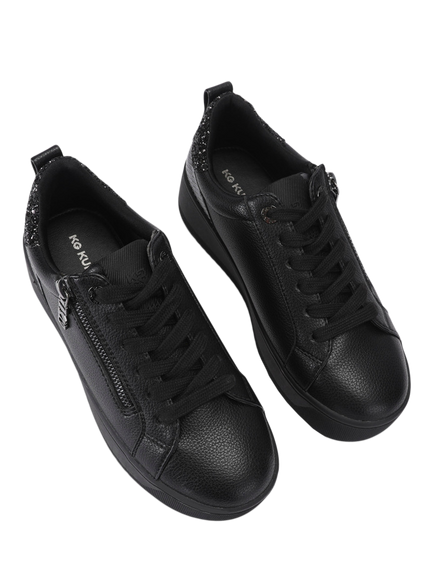 KG Kurt Geiger Lori  Lace Up Embellished Trainers, Black - view 2, Black