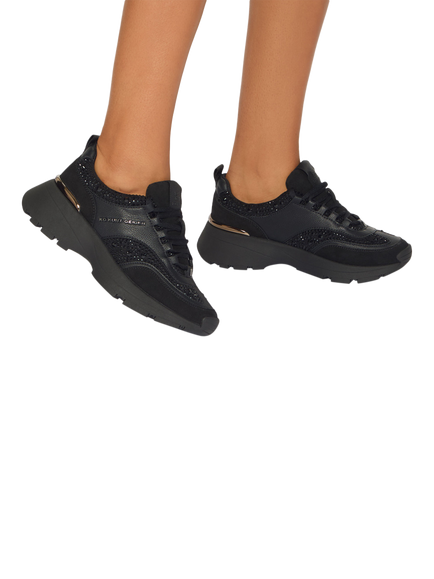 KG Kurt Geiger Lush Twinkly Embellished Trainers, Black - view 2, Black