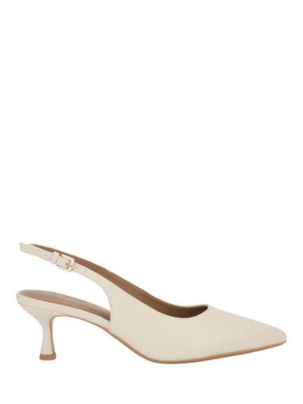KG Kurt Geiger Tilly Kitten Heel Court Shoes, Bone, Bone