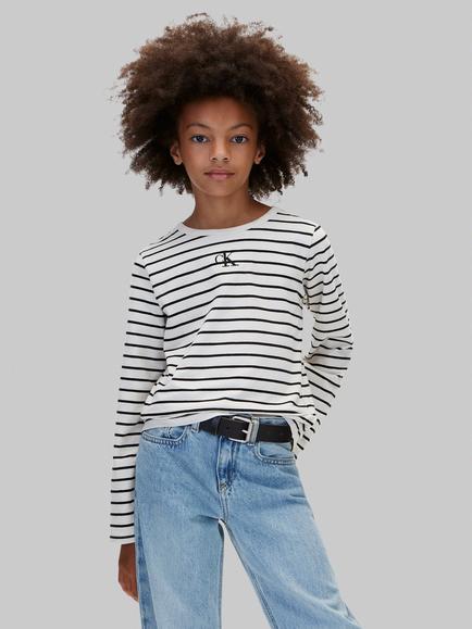 Calvin Klein Kids' Long Sleeve CK T-Shirt, White - view 2, White