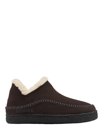 SOREL Manawan III Suede Moccasin Slippers, Blackened Brown/Jet, Blknd Brn/Jt