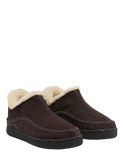 SOREL Manawan III Suede Moccasin Slippers, Blackened Brown/Jet - view 2, Blknd Brn/Jt