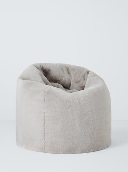 John Lewis Faux Fur Beanbag, Grey