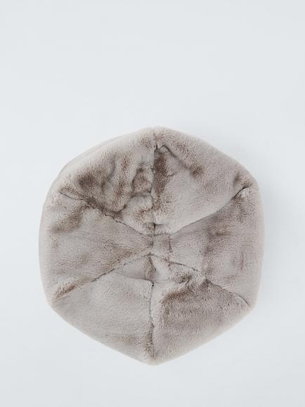 John Lewis Faux Fur Beanbag - view 2, Natural