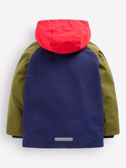 Mini Boden Kids' Waterproof Colour Block Fisherman Jacket, Multi - view 2, Multi