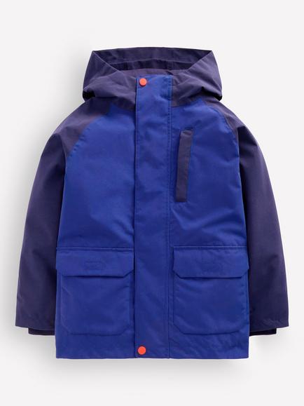 Mini Boden Kids' Waterproof Fisherman Jacket, Mazarine Blue, Mazarine Blue