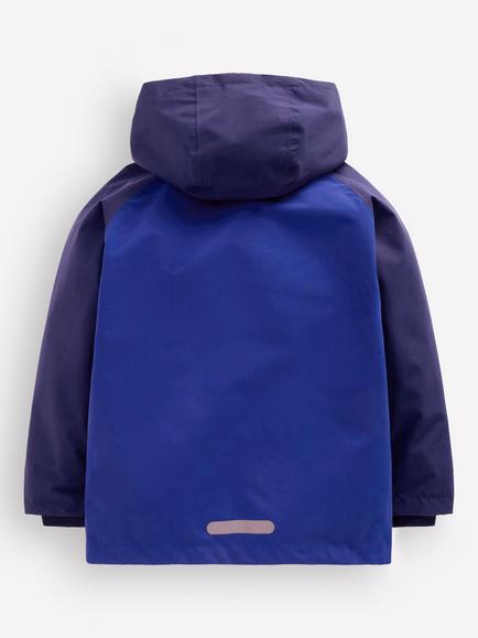Mini Boden Kids' Waterproof Fisherman Jacket, Mazarine Blue - view 2, Mazarine Blue