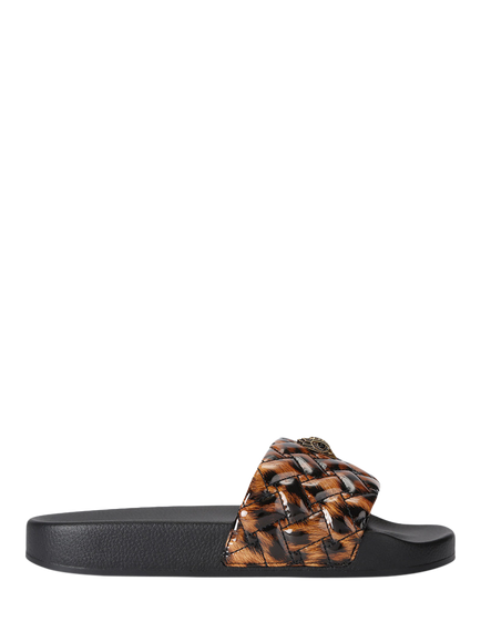 Kurt Geiger London Meena Eagle Animal Print Quilted Sliders, Multi, Multi