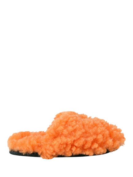 Kurt Geiger London Kensington Faux Fur Slippers, Orange, Orange