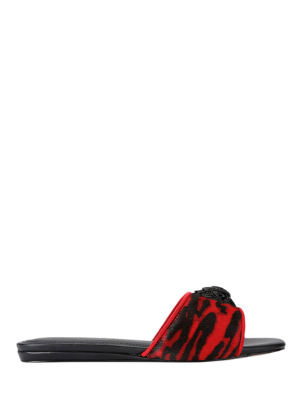 KG Kurt Geiger Leather Animal Print Slider Sandals, Multi, Multi