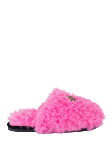 Kurt Geiger London Kensington Faux Fur Slippers, Pink