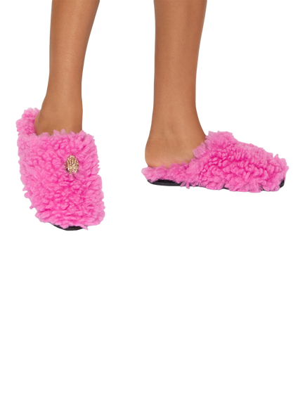 Kurt Geiger London Kensington Faux Fur Slippers - view 2, Pink