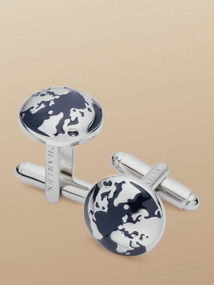 Charles Tyrwhitt Globe Cufflinks, Navy, Navy