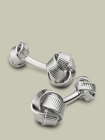 Charles Tyrwhitt Textured Knot Reversible Cufflinks, Silver Grey, Silver Grey