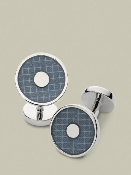 Charles Tyrwhitt Enamel Round Cufflinks, Light Blue