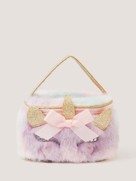 Monsoon Kids' Fluffy Unicorn Makeup Bag, Multi, Multi