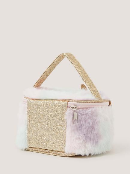 Monsoon Kids' Fluffy Unicorn Makeup Bag, Multi - view 2, Multi