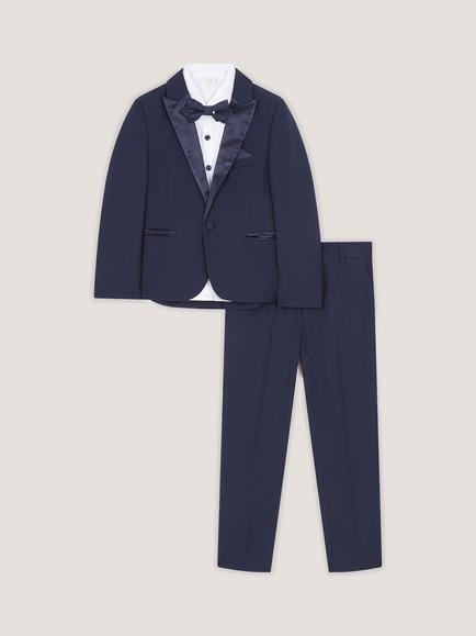 Monsoon Kids' Luca Tuxedo Suit Set, Navy - view 2, Navy