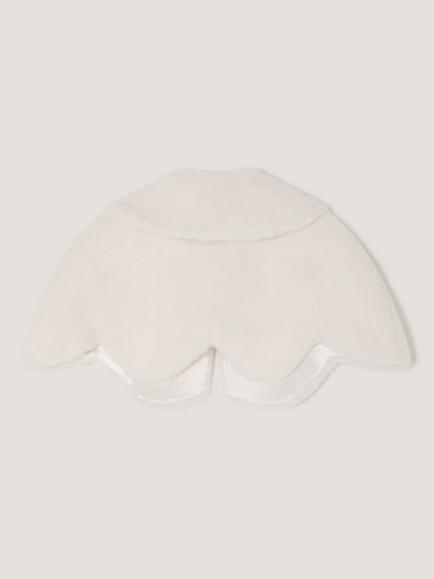 Monsoon Kids' Scallop Faux Fur Cape, Ivory - view 2, Ivory