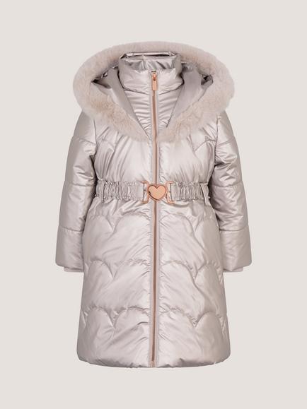Monson Kids' Metallic Padded Coat, Cream, Cream