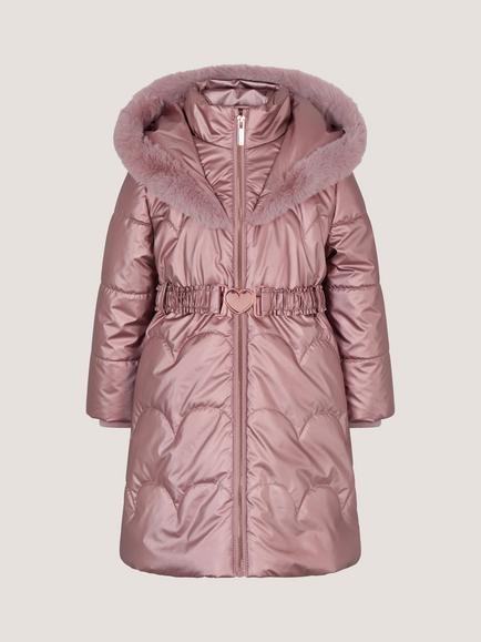 Monsoon Kids' Metallic Padded Coat, Pink - view 2, Pink