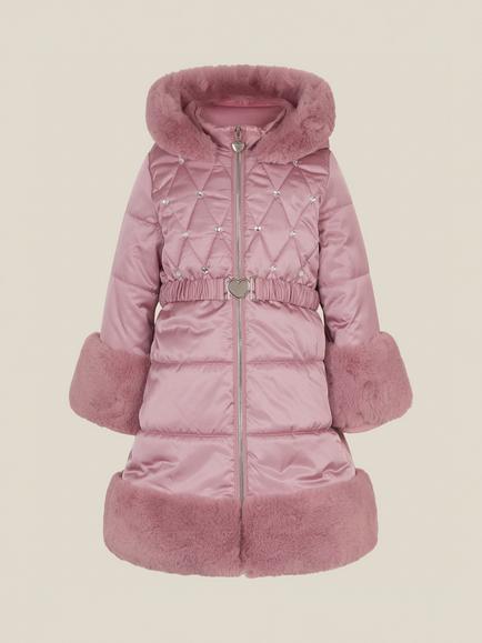 Monsoon Kids' Metallic Padded Coat, Pink, Pink