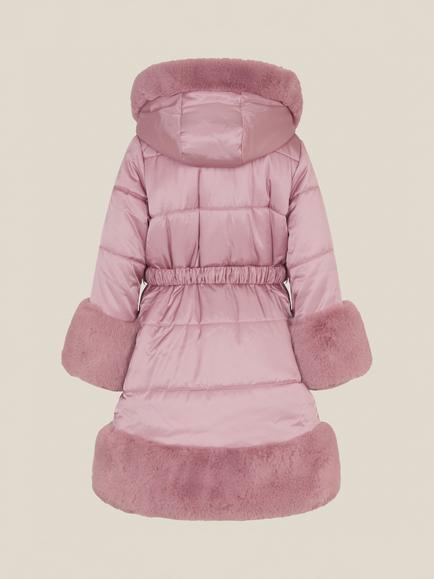 Monsoon Kids' Metallic Padded Coat, Pink - view 2, Pink