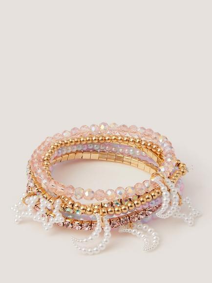Monsoon Kids' Celeste Beaded Bracelet, Pack of 6, Multi, Multi