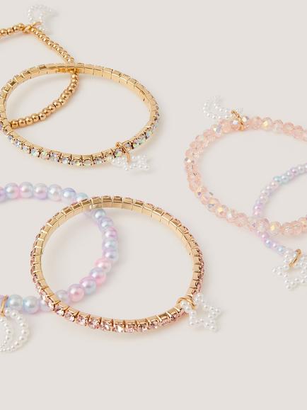 Monsoon Kids' Celeste Beaded Bracelet, Pack of 6, Multi - view 2, Multi