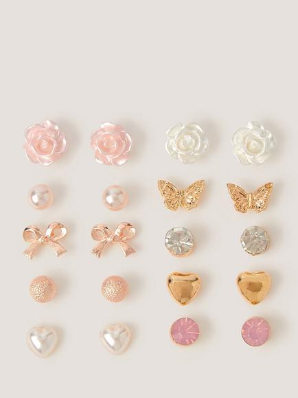 Monsoon Kids' Assorted Earrings, Pack of 10, Multi, Multi