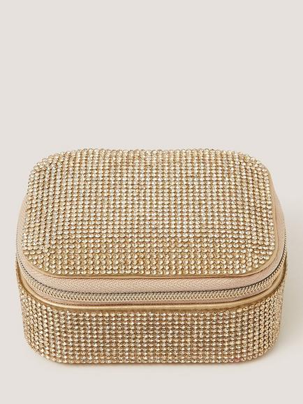 Monsoon Kids' Mini Rhinestone Jewellery Box, Gold, Gold