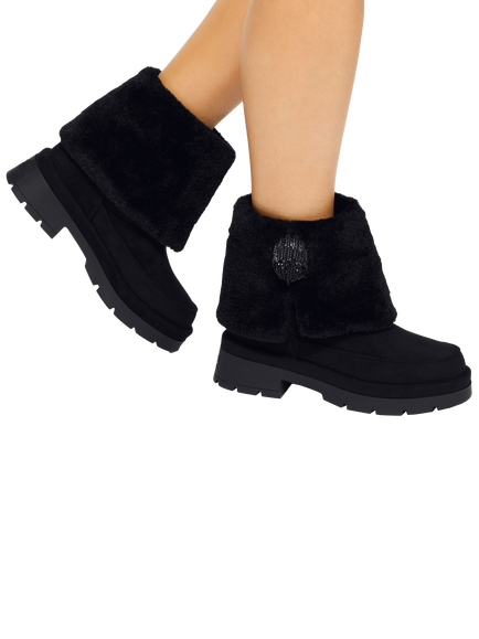 Kurt Geiger London Blighty Cozy Cuff Ankle Boots, Black - view 2, Black