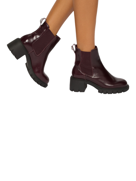 Kurt Geiger London Clarence Ankle Boots, Red/Dark - view 2, Red/Dark