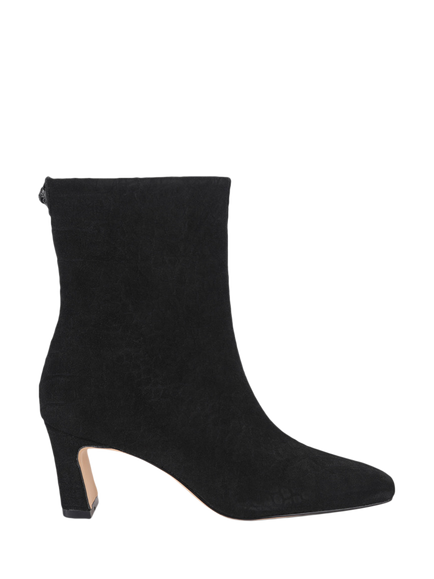 Kurt Geiger London Eaton Suede Block Heel Ankle Boots, Black, Black