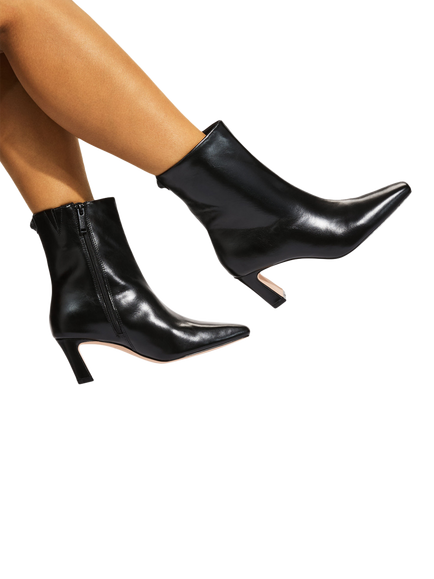 Kurt Geiger London Eaton Leather Block Heel Ankle Boots - view 2, Black