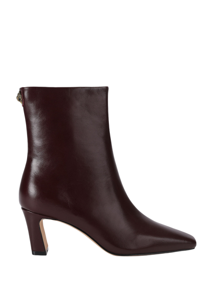 Kurt Geiger London Eaton Leather Block Heel Ankle Boots, Wine