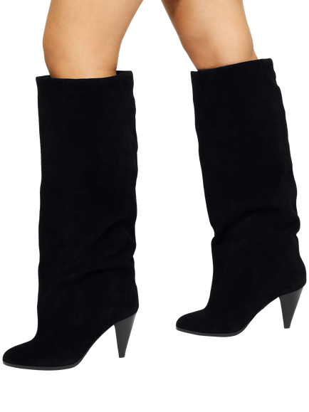 Kurt Geiger London Lambeth Suede Knee High Boots, Black - view 2, Black