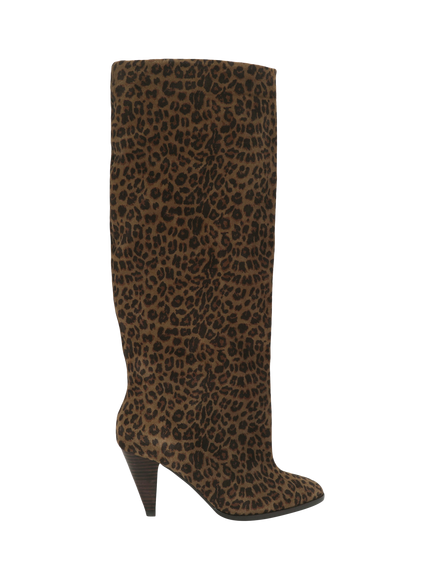 Kurt Geiger London Lambeth Suede Knee High Boots, Brown, Multi