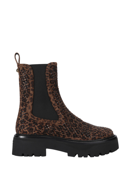 Kurt Geiger London Suede Perforated Embellished Chelsea Boots, Multi, Multi