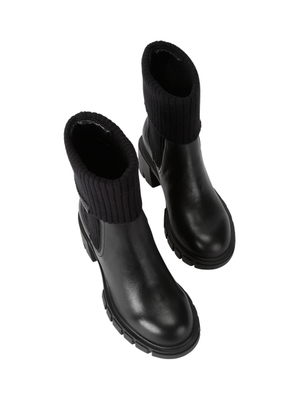 Kurt Geiger London Snug Leather Ankle Boots, Black - view 2, Black