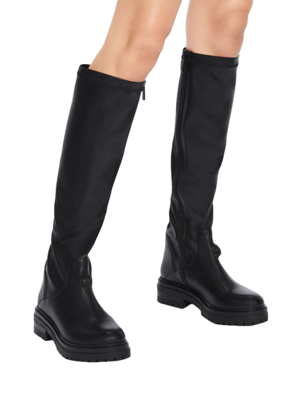 Kurt Geiger London Soar Eagle Leather Knee High Boots, Black - view 2, Black
