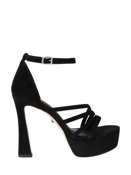 Kurt Geiger London Annabel Suede Platform Strappy Sandals, Black, Black