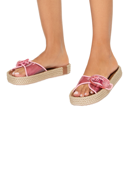 Kurt Geiger London Kurt's Cabana Mayfair Rope Sliders - view 2, Pink