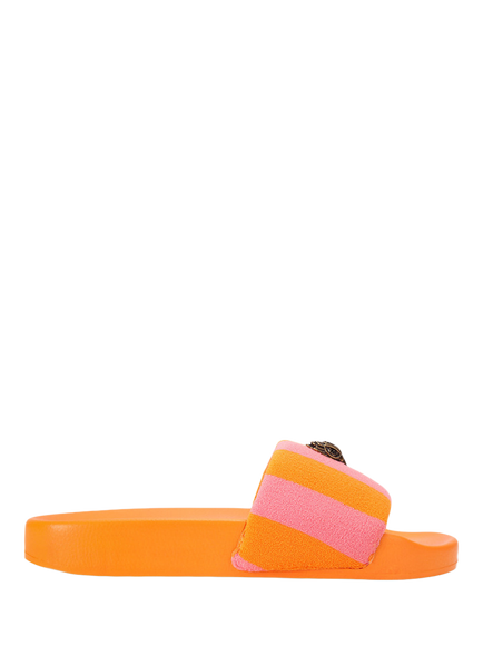 Kurt Geiger London Meena Eagle Sliders, Orange/Pink, Orange/Pink