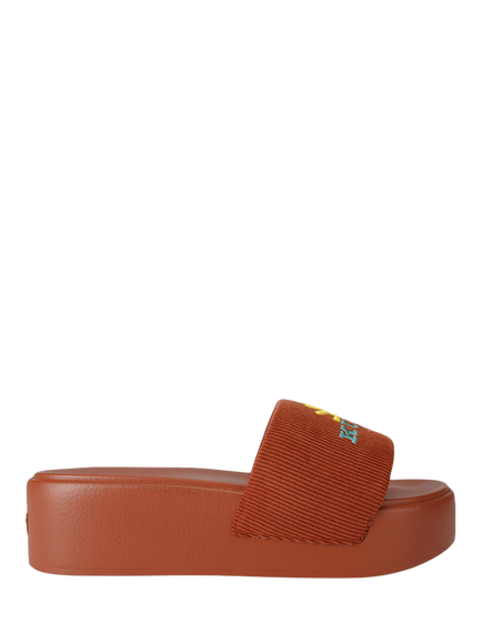 Kurt Geiger London Kurt's Cabana Meena Platform Sliders, Orange/Multi, Orange/Multi