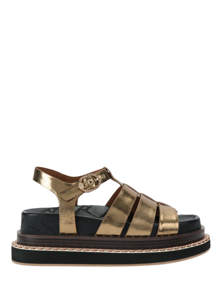 Kurt Geiger London Orson Leather Fisherman Sandals, Bronze, Bronze