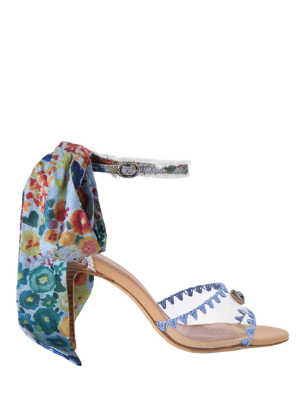 Kurt Geiger London Vinyl Scarf Stiletto Heel Sandals, Multi, Multi