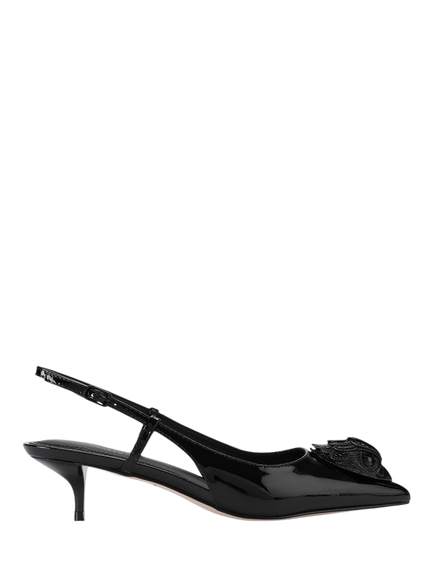 Kurt Geiger London Belsize Patent Leather Court Shoes, Black, Black